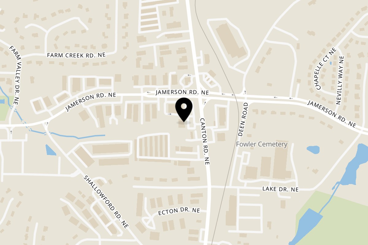 Map showing the location of Vespucci's Italian Kitchen on 4805 Canton Rd #100 in Marietta